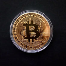 Load image into Gallery viewer, Gold Plated Physical Bitcoins Bit Coin BTC With Case Gift Physical Metal
