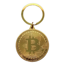 Load image into Gallery viewer, Bitcoin Keychain Gold Plated Bitcoin Coin Key Accessories